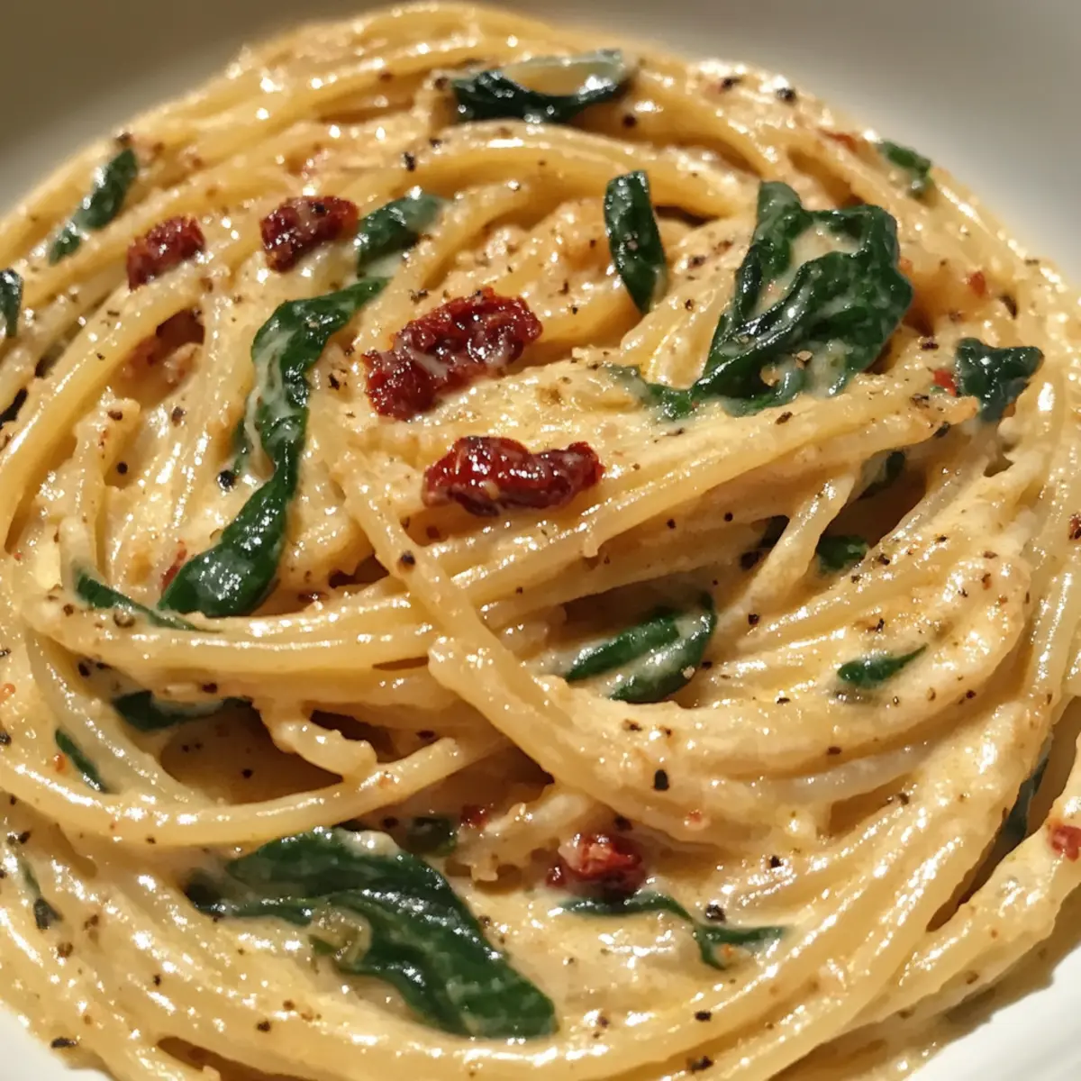 Spaghetti und Spinat