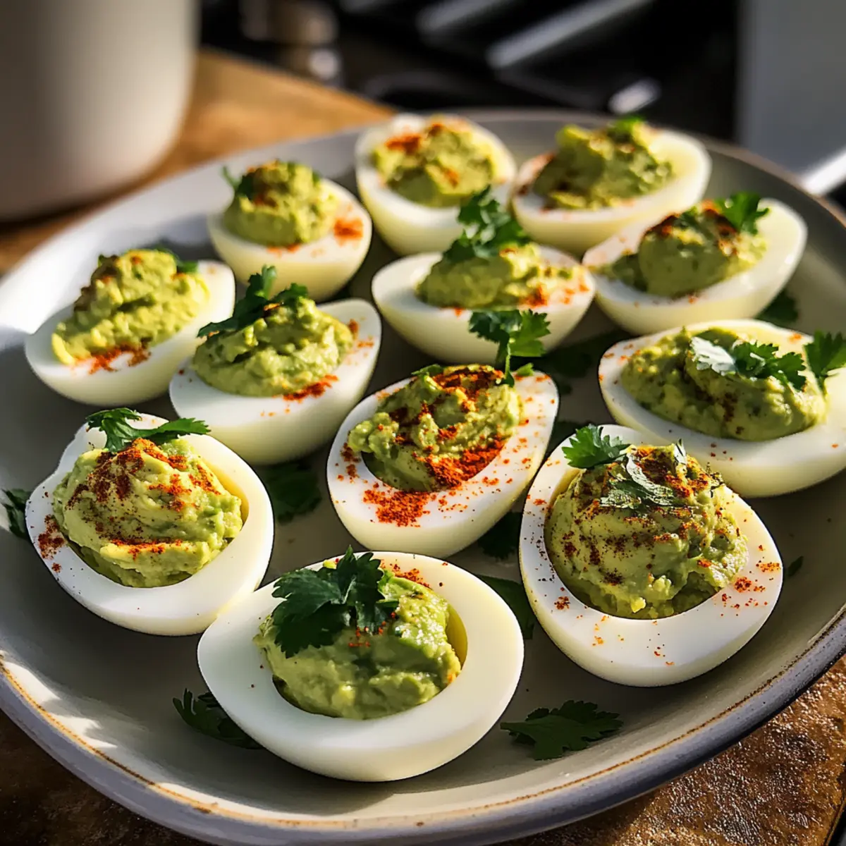 Avocado gefüllte Eier