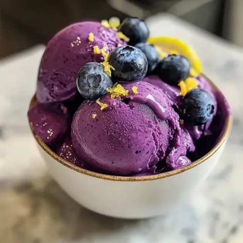 Blaubeer-Zitronensorbet