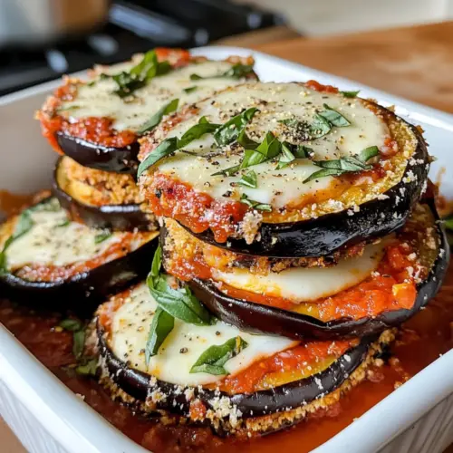 Auberginen-Parmesan-Stapel