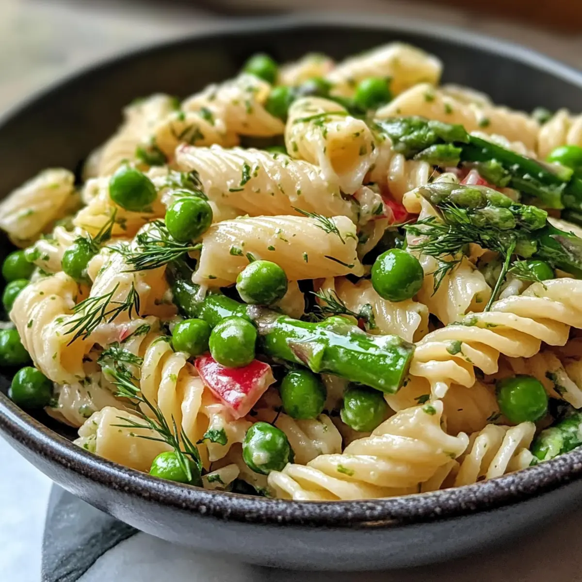 Frischer Frühlingspasta-Salat