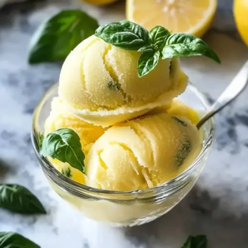 Zitronen-Basilikum-Sorbet