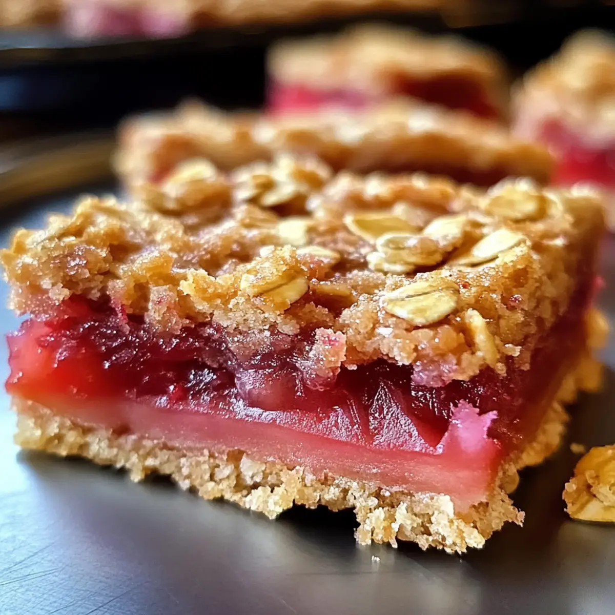 Rhabarber Haferflocken Riegel