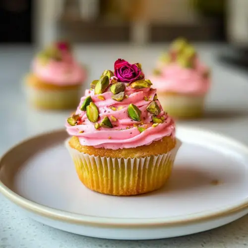 Rosen-Pistazien-Cupcakes