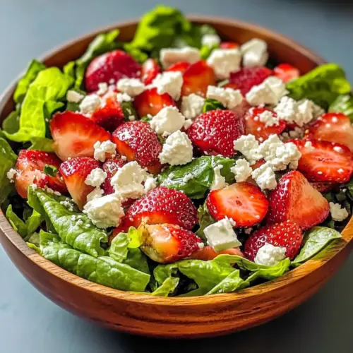 Erdbeere Römersalat Feta Salat