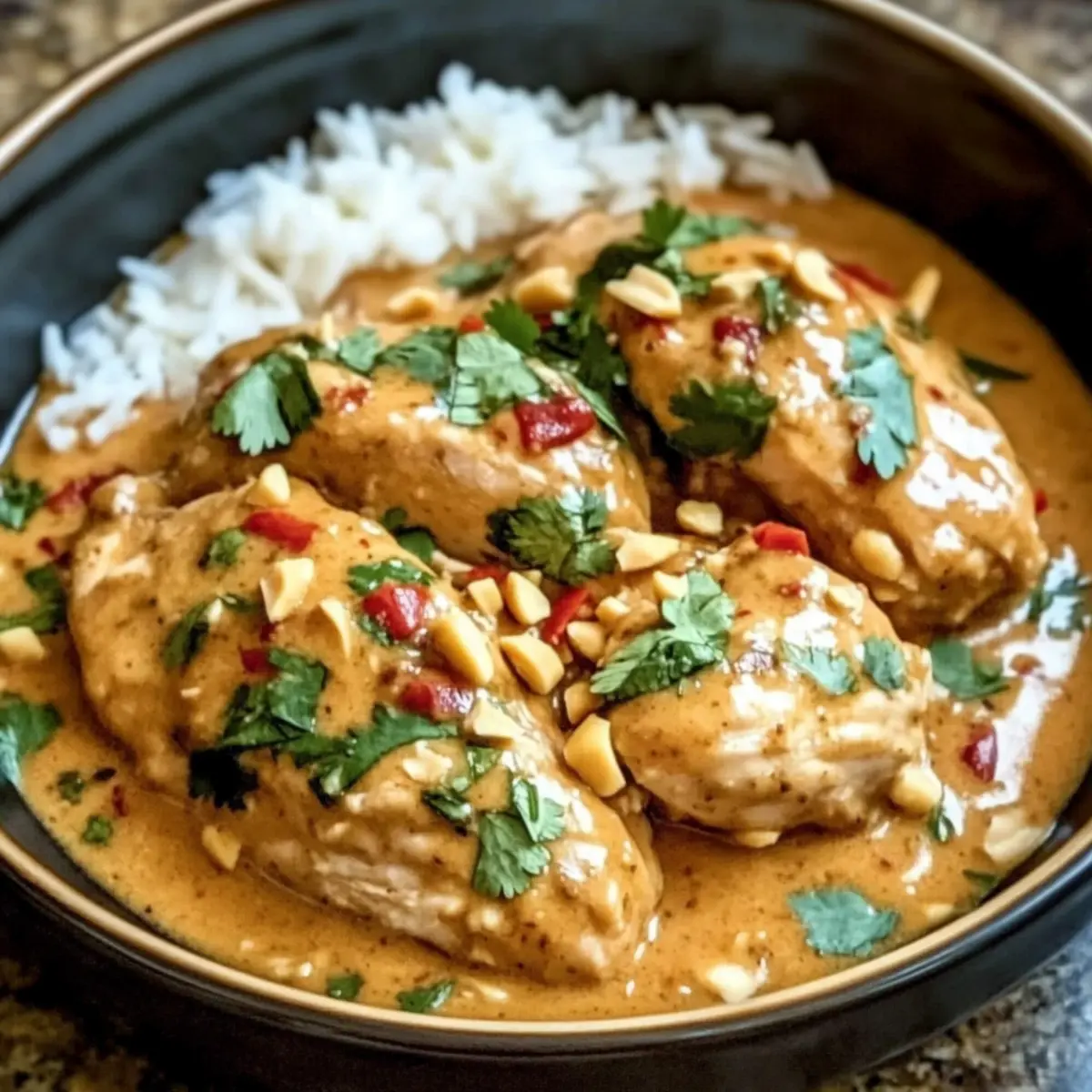 Thai Erdnuss Hähnchen