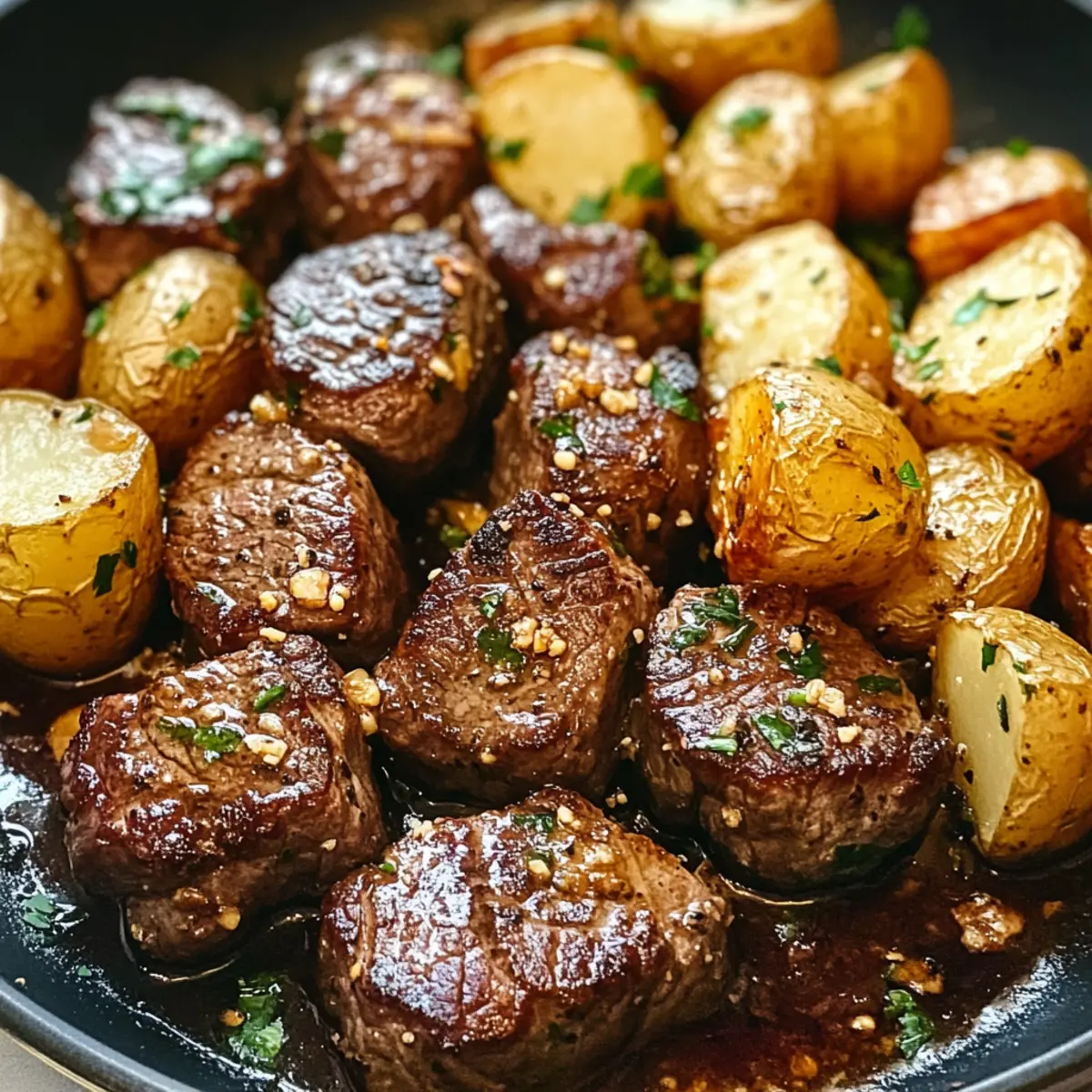Knoblauch Steak Bissen
