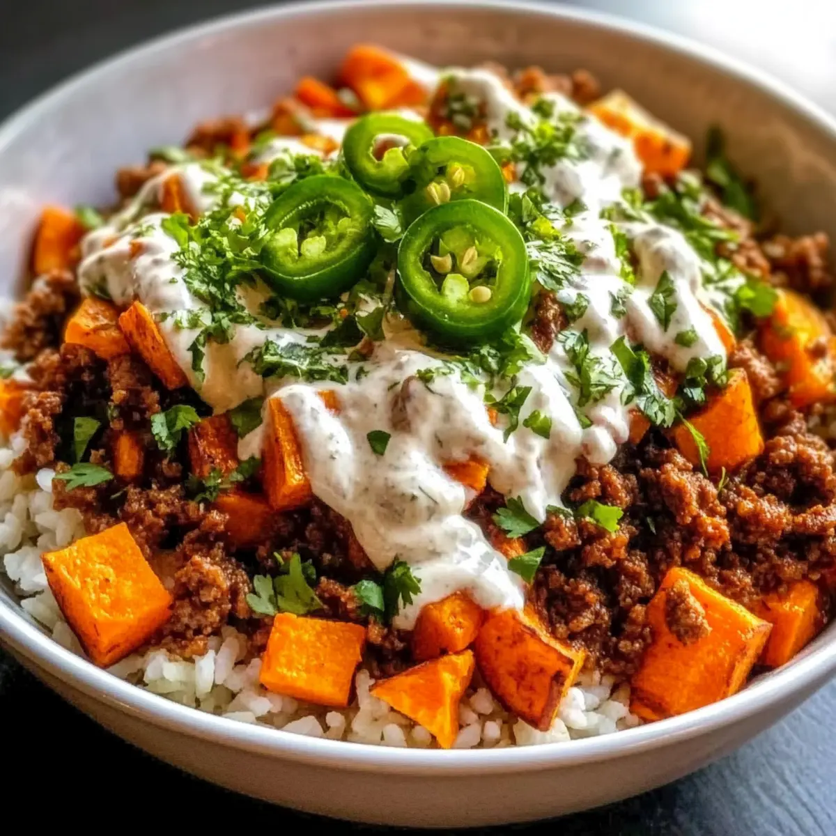 Rinderhackfleisch Süßkartoffel