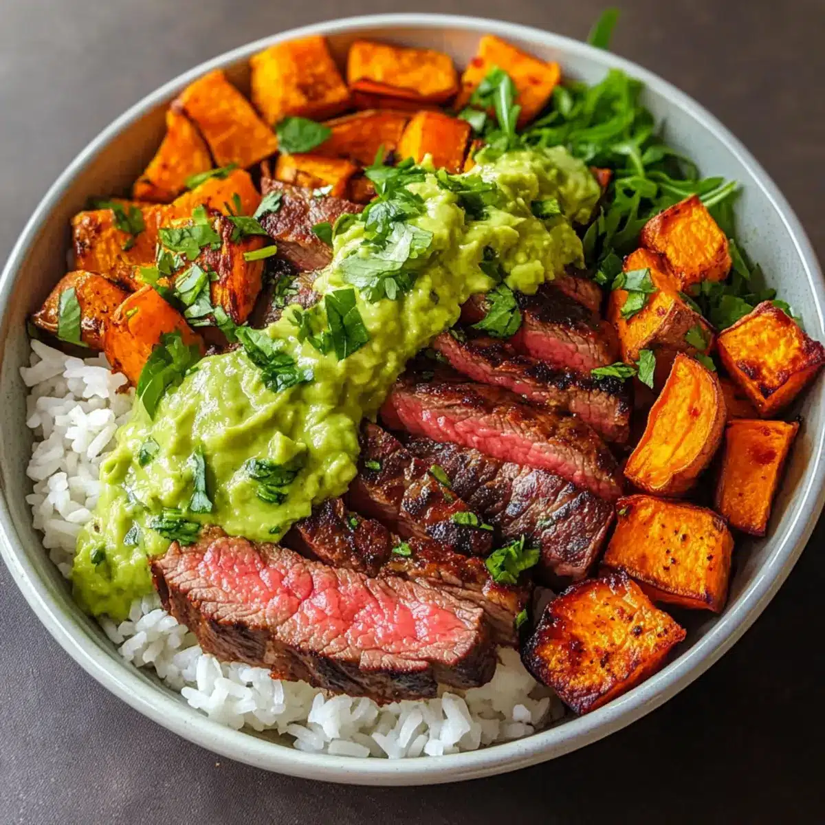 Steak und Süßkartoffel