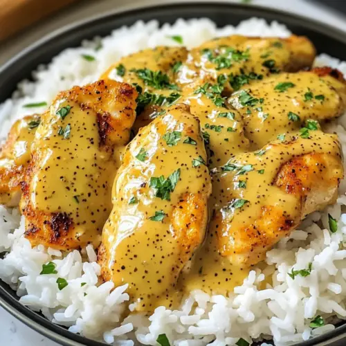 Honig Senf Hähnchen mit Reis