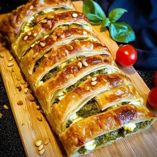Pesto Strudel mit Tomate und Mozzarella